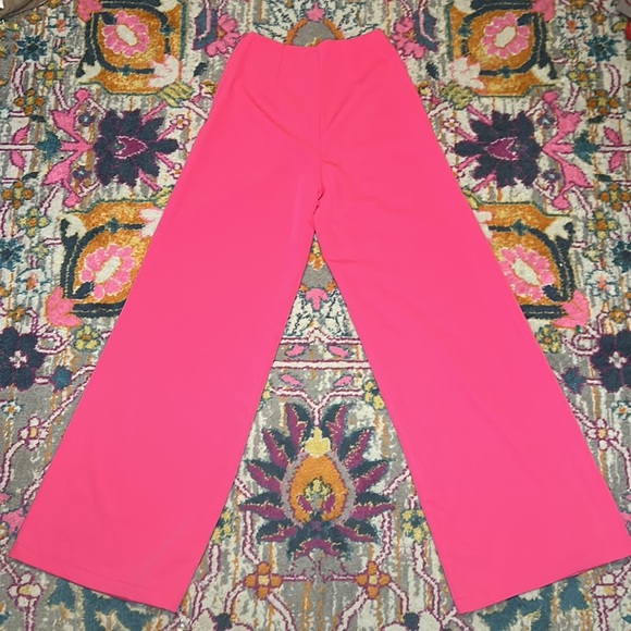 Tuckernuck Pomander Place High Rise Hot Pink Wide Leg Pants New Size XS - Picture 6 of 10